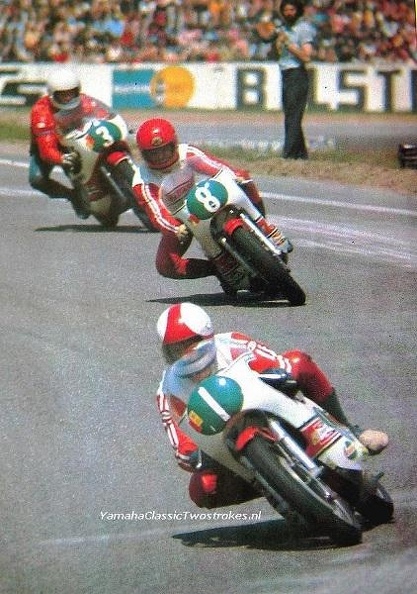 73GER250_25 CE6UP5lWYAERkF2 - With Jarno Saarinen (winner) and Hideo Kanaya (2nd) at Hockenheim, #250cc 1973 West Germany GP.jpg